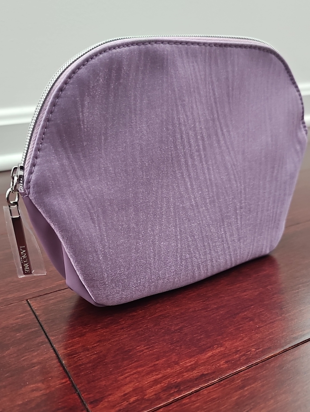Lavender Velvet Cosmetic Case with Silver Zip - Unbranded